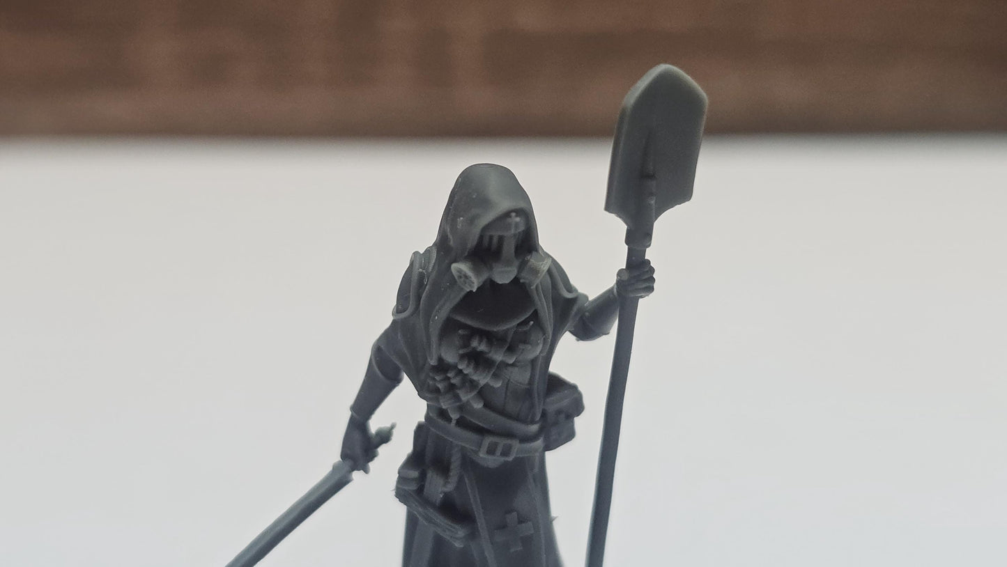 3D Printed miniature: Wraith Pilgrims - Medical Nun by Crab Miniatures - Trench Crusade compatible - Trench ghosts