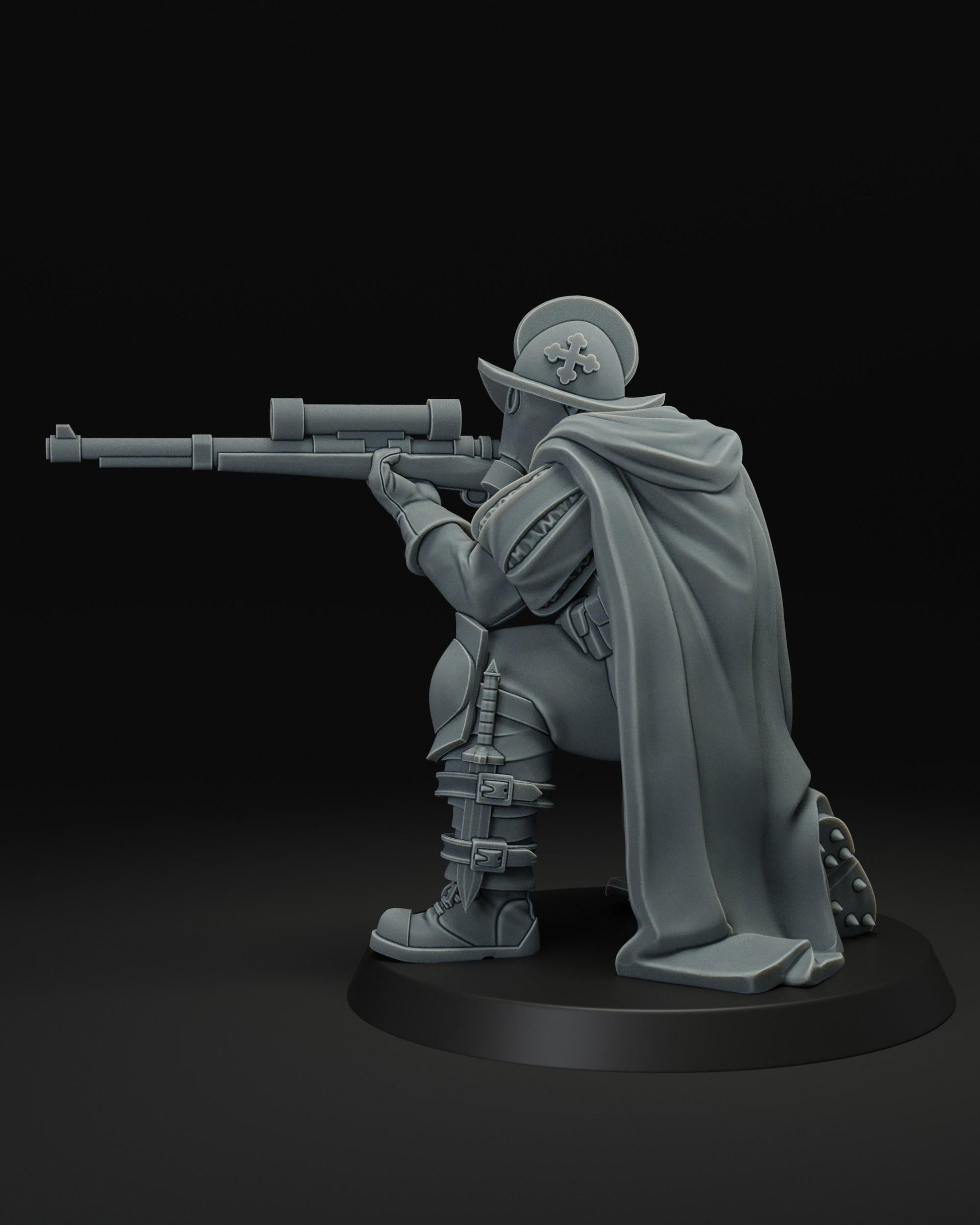 Papal Sniper | JK Remo | Wargaming | Tabletop | 3D printed miniature | Trench Crusade compatible | Pilgrim