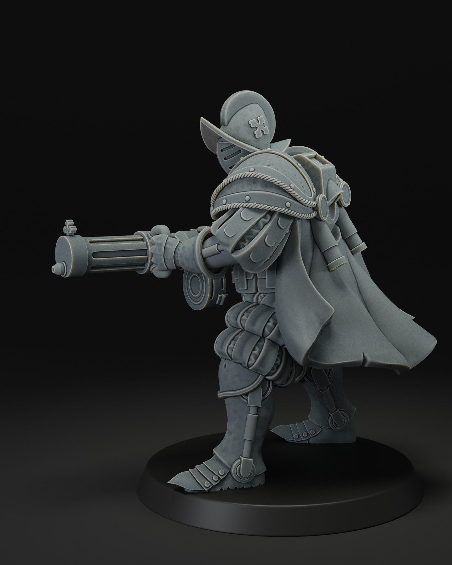Heavy infantry with machine gun | JK Remo | Wargaming | Tabletop | 3D printed miniature | Trench Crusade compatible | Pilgrim