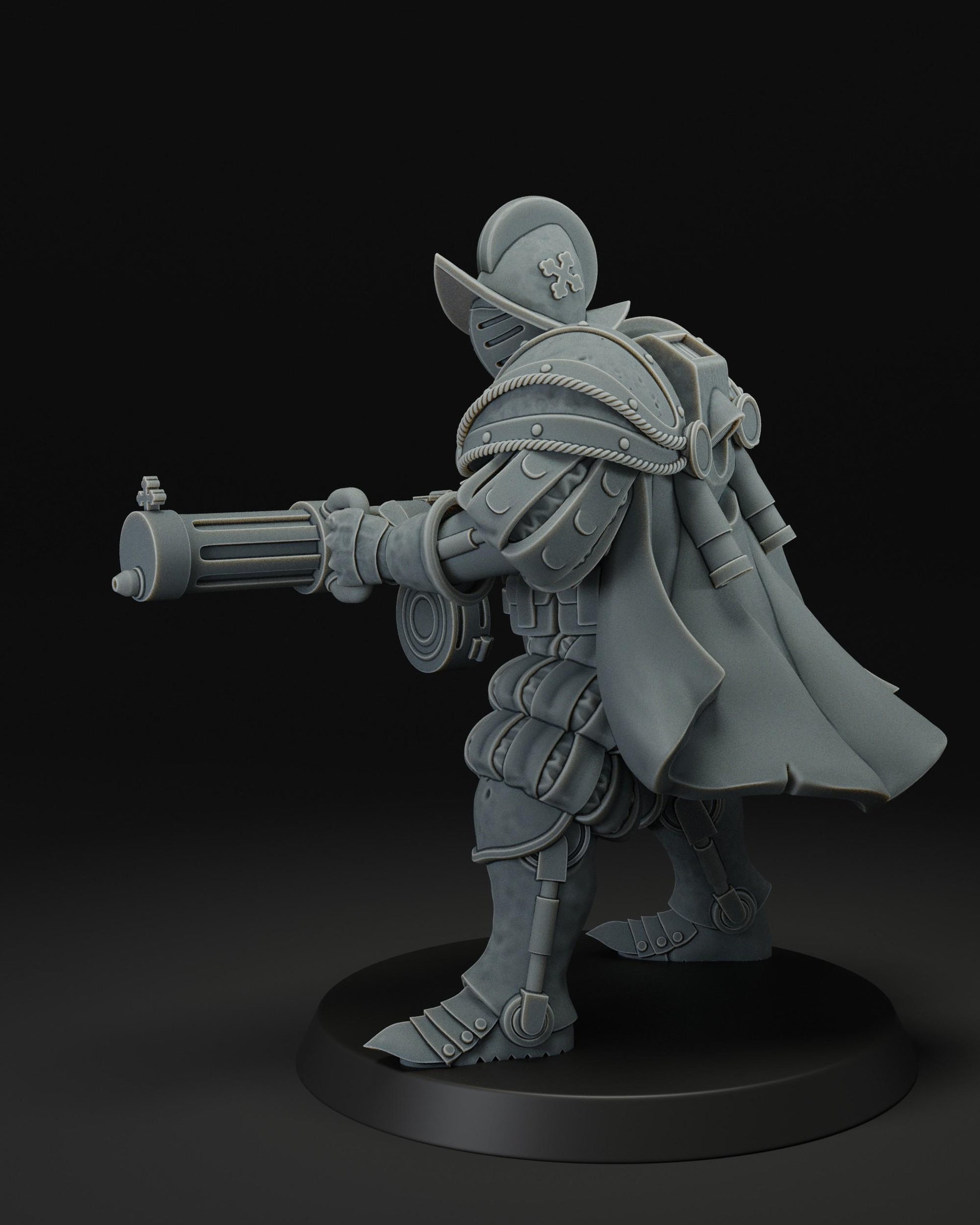 Heavy infantry with machine gun | JK Remo | Wargaming | Tabletop | 3D printed miniature | Trench Crusade compatible | Pilgrim