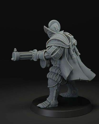 Heavy infantry with machine gun | JK Remo | Wargaming | Tabletop | 3D printed miniature | Trench Crusade compatible | Pilgrim