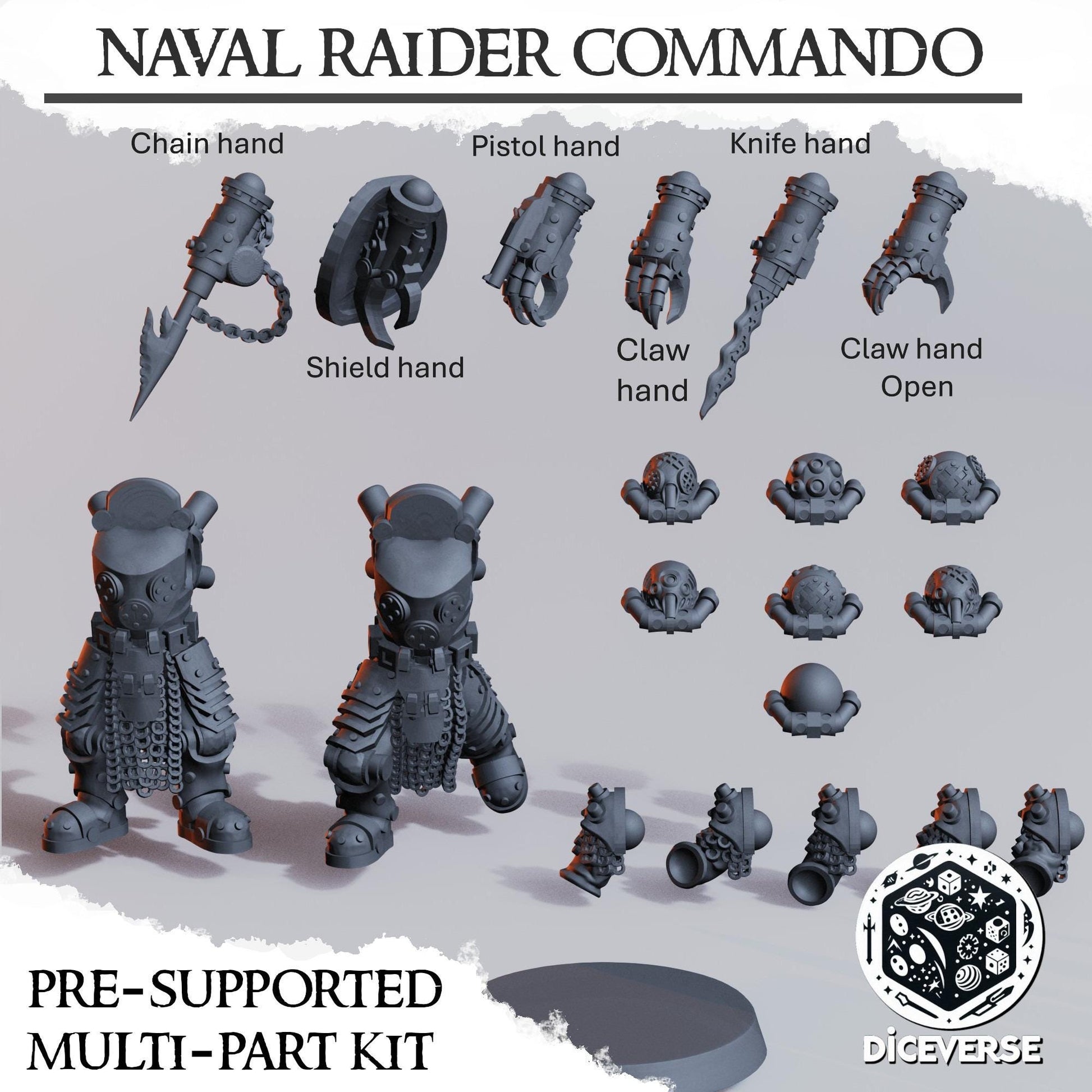 Naval Heretic Warband by Diceverse - Trench Crusare Compatible - 3D printed miniature