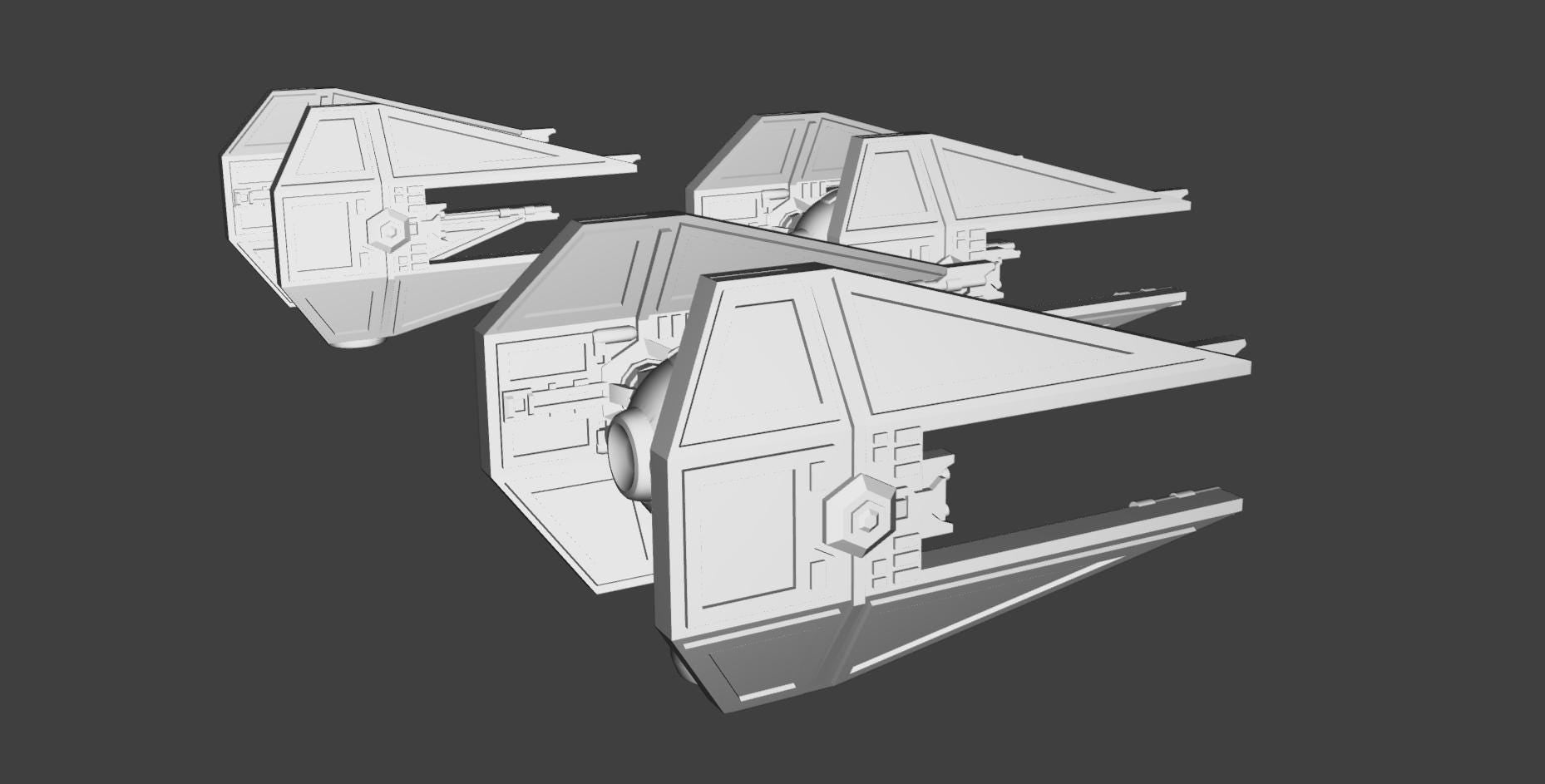 Imperial Tie Interceptor Squadron (9pcs): 3D Printed Armada proxy