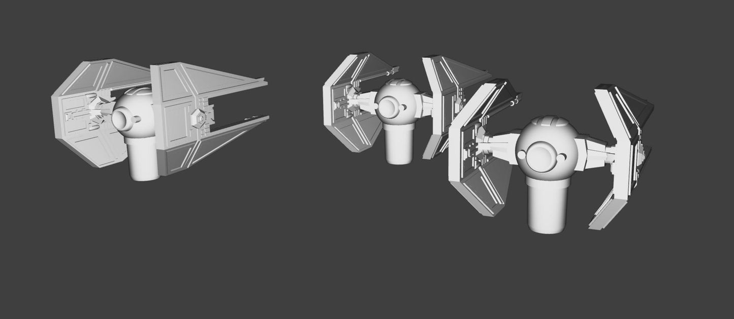 Imperial Tie Interceptor Squadron (9pcs): 3D Printed Armada proxy