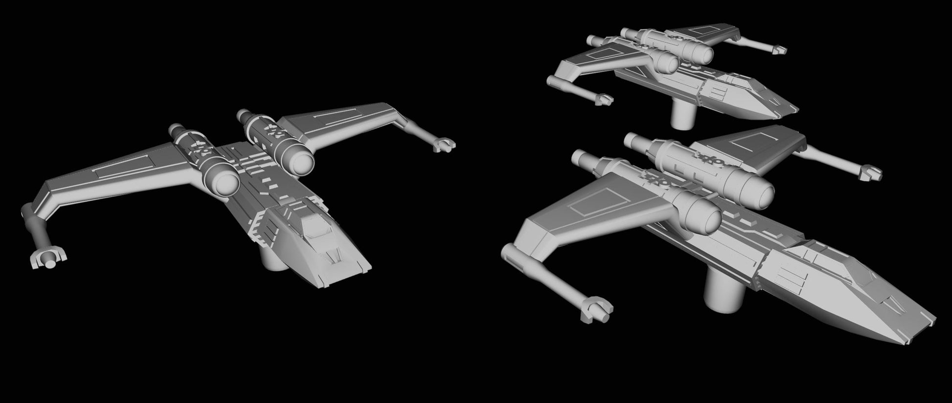 Imperial Preybird heavy fighter Squadron (6pcs): 3D Printed Armada proxy