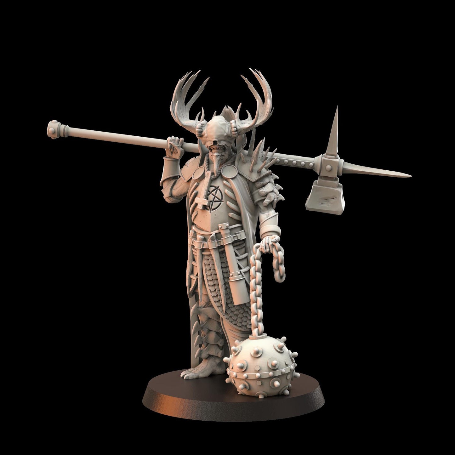 3D Printed miniature: Candle of Heresy - Knight by Crab Miniatures - Trench Crusade compatible - Black Grail