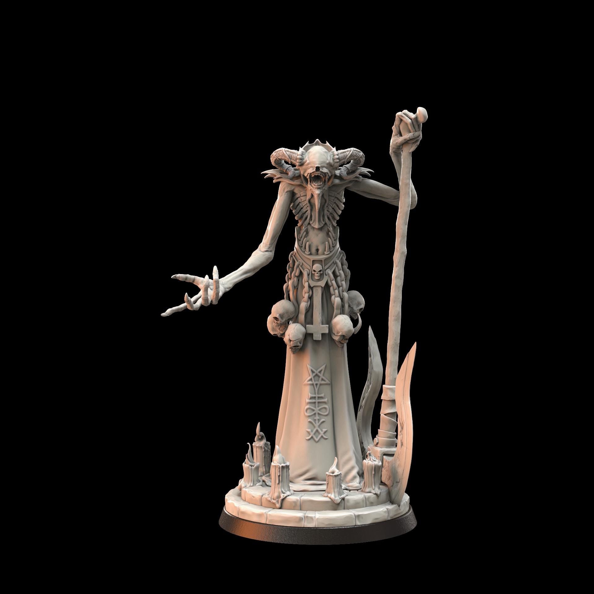 3D Printed miniature: Candle of Heresy - Necromancer by Crab Miniatures - Trench Crusade compatible - Black Grail