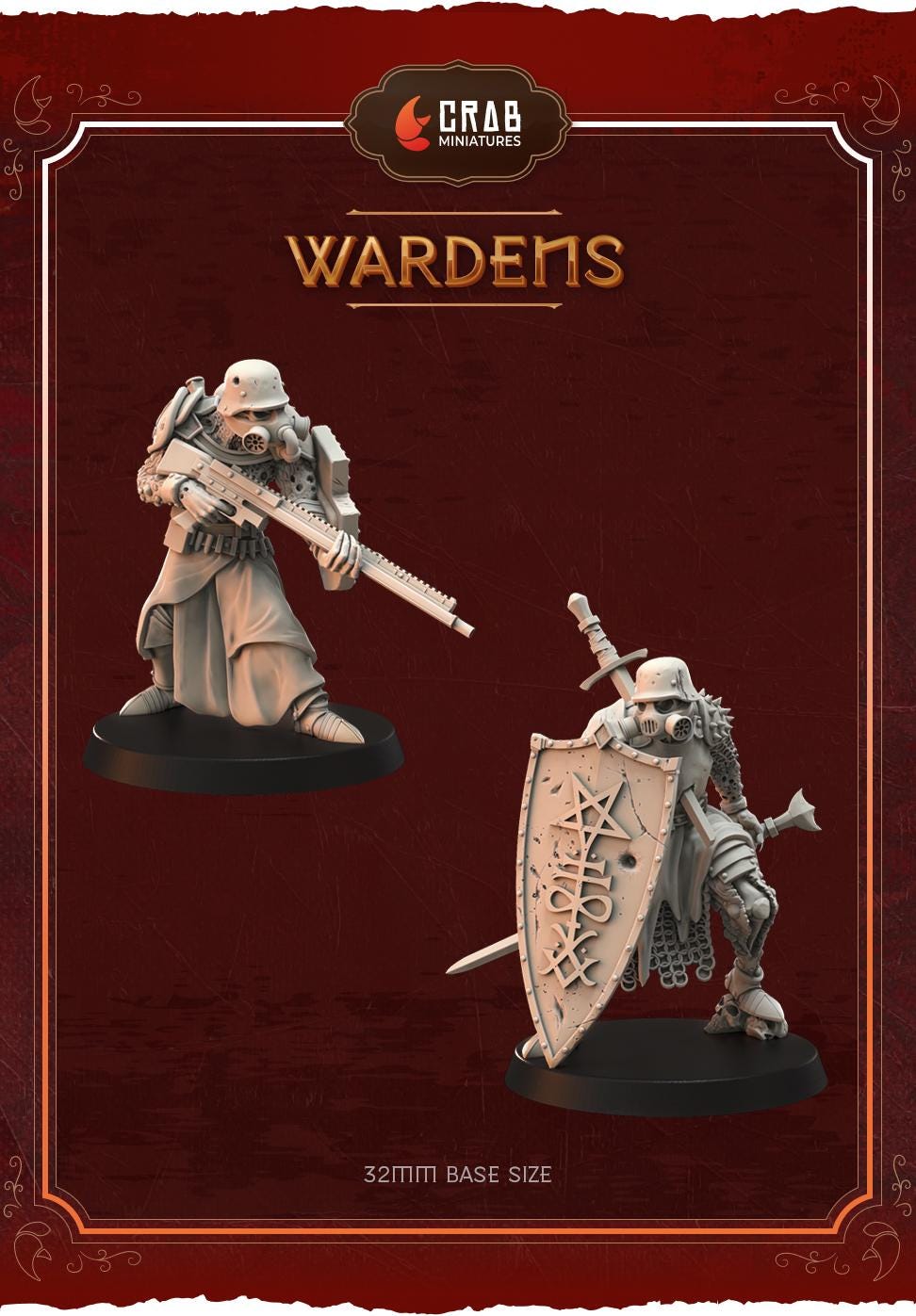 3D Printed miniature: Candle of Heresy - Wardens by Crab Miniatures - Trench Crusade compatible - Black Grail