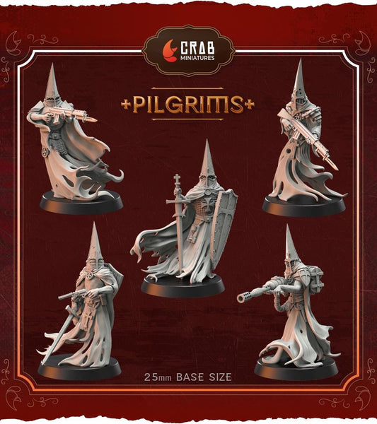 3D Printed miniature: Wraith Pilgrims by Crab Miniatures - Trench Crusade compatible - Trench ghosts