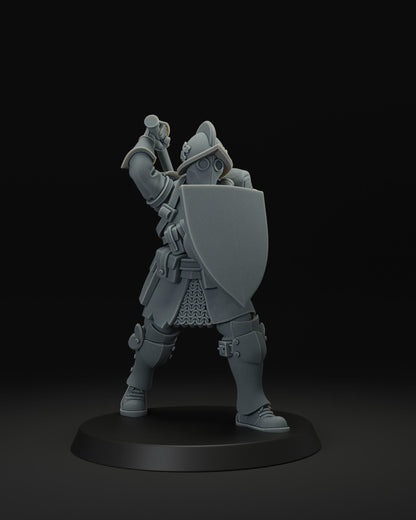 3d printed miniature: Papal Melee Trooper by JK Remo - Trench Crusade compatible - new antioch