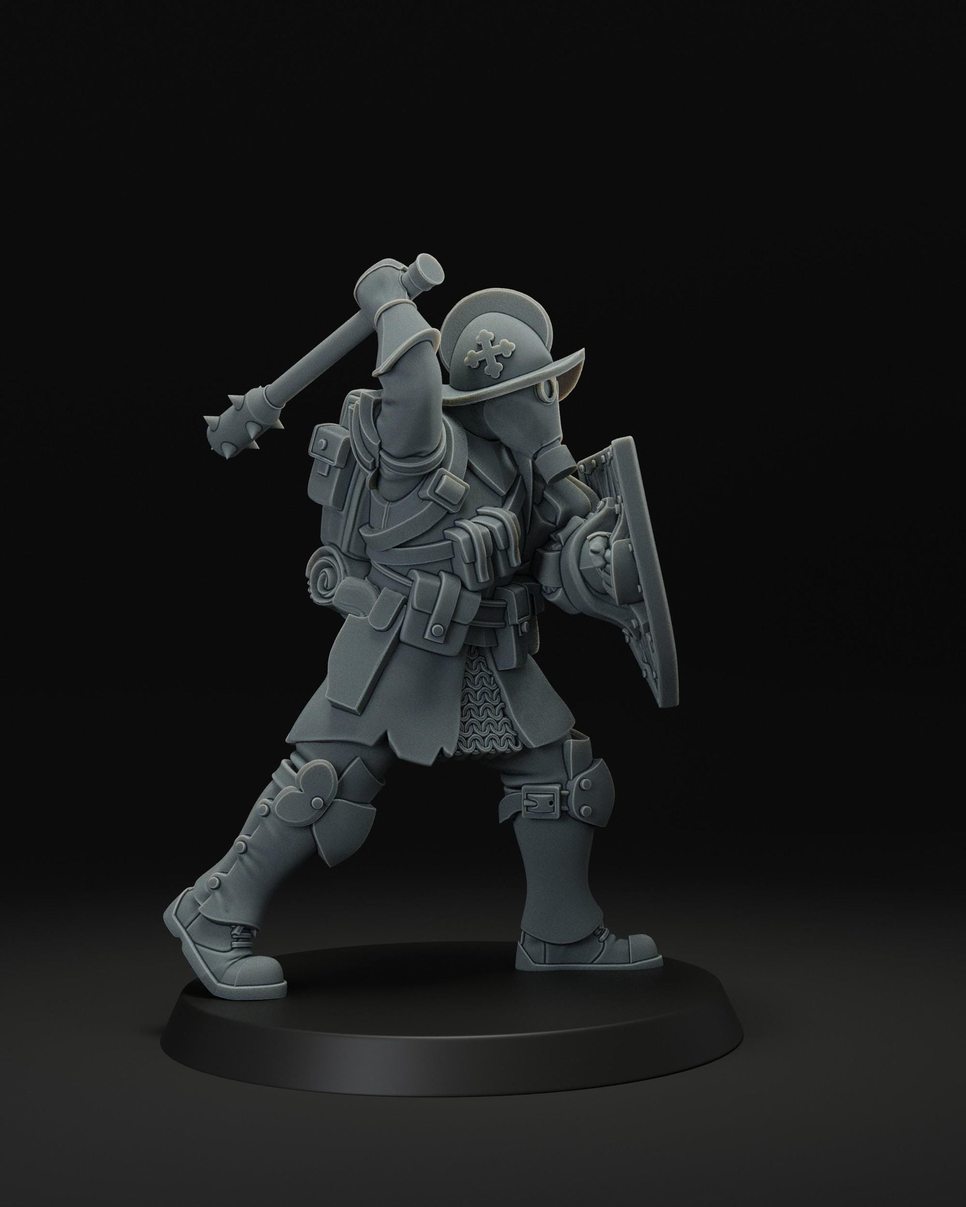 3d printed miniature: Papal Melee Trooper by JK Remo - Trench Crusade compatible - new antioch