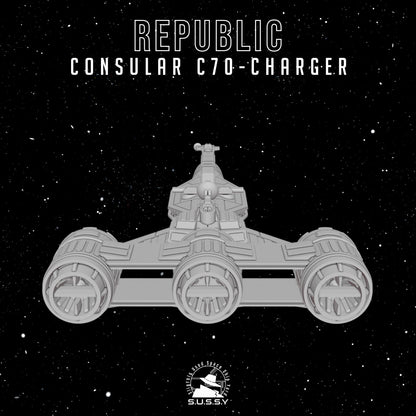 Consular-class Charger C70 Cruiser - 3D printed SW Armada proxy