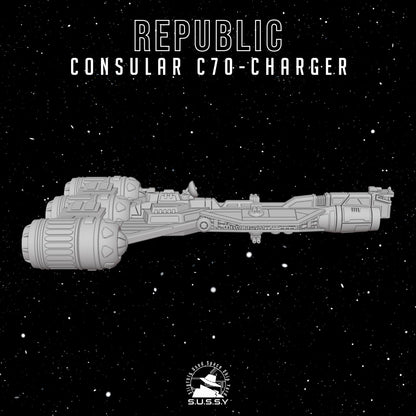 Consular-class Charger C70 Cruiser - 3D printed SW Armada proxy
