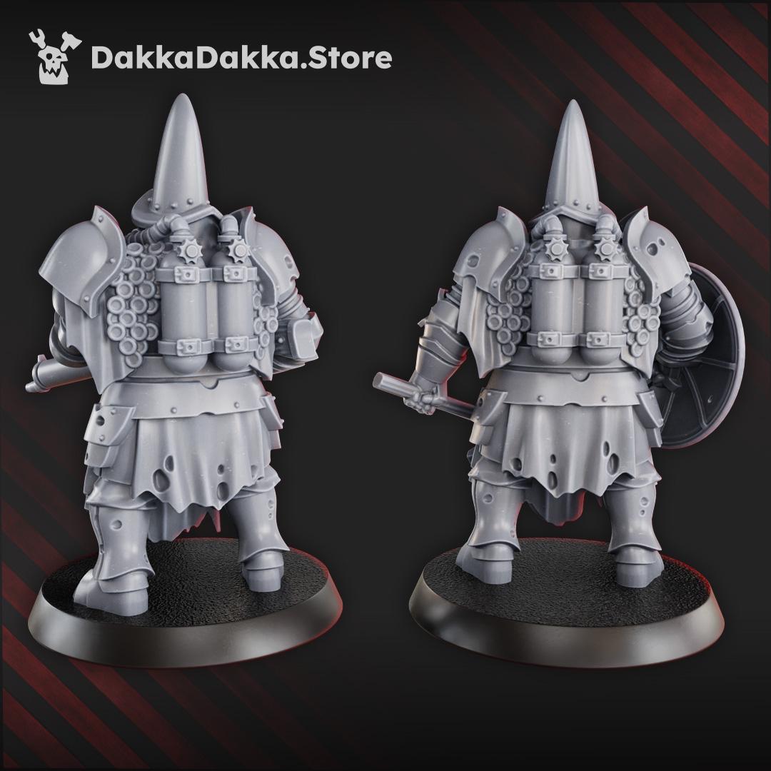 Verdugo Inquisitorial Shield and Machinegun | DakkaDakka | Wargaming | Tabletop | 3D printed miniature | Trench Crusade compatible
