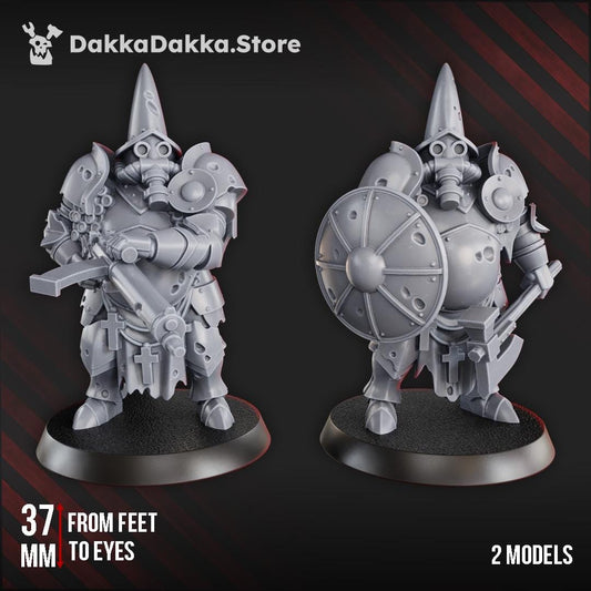 Verdugo Inquisitorial Shield and Machinegun | DakkaDakka | Wargaming | Tabletop | 3D printed miniature | Trench Crusade compatible