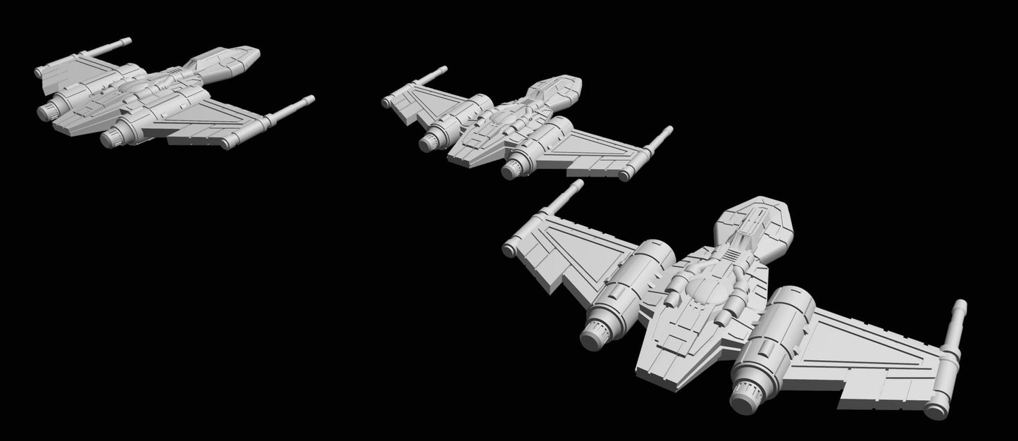 SW Armada Imperial Drexl Class 6pcs - Wargaming - Table top - 3D printed miniatures