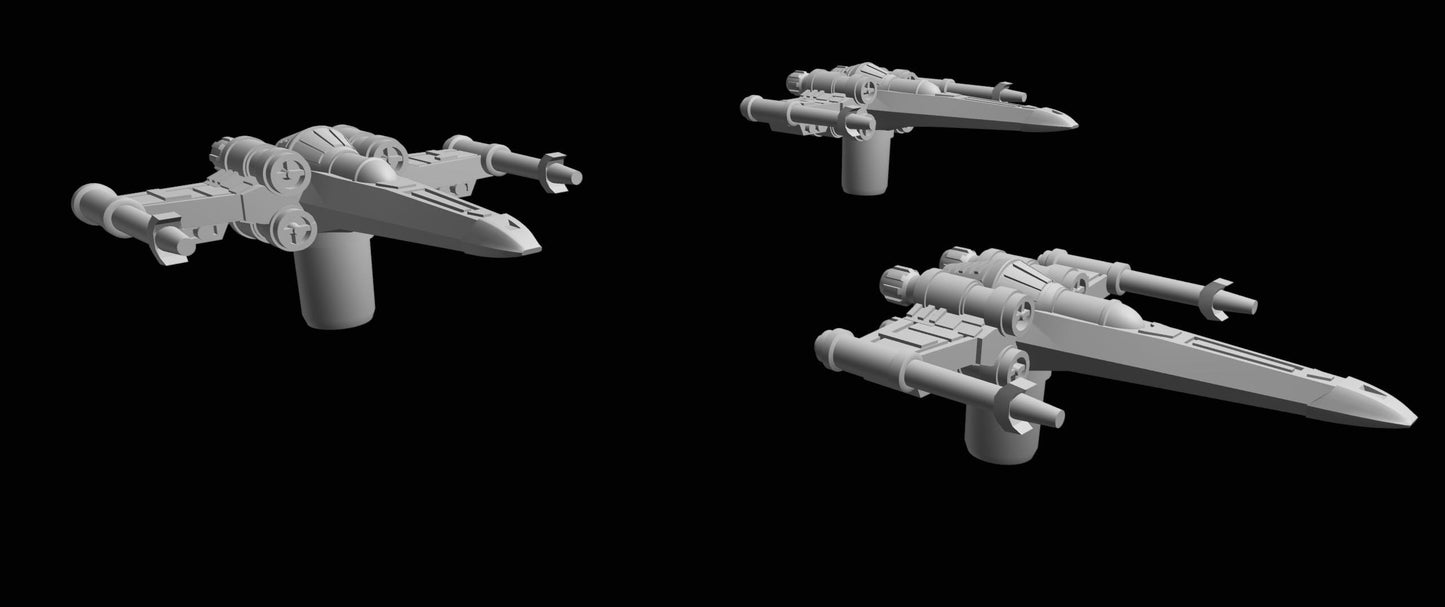 SW Armada Rebels Z95 Headhunter 9pcs - Wargaming - Table top - 3D printed miniatures