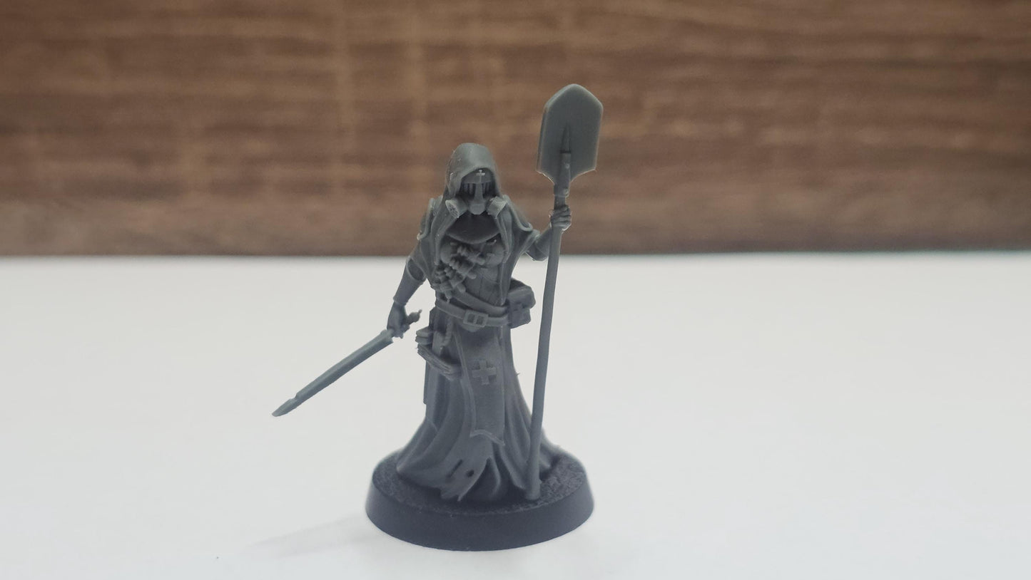 3D Printed miniature: Wraith Pilgrims - Medical Nun by Crab Miniatures - Trench Crusade compatible - Trench ghosts