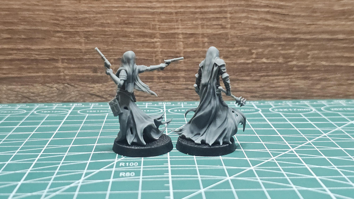 3D Printed miniature: Wraith Pilgrims - Nuns by Crab Miniatures - Trench Crusade compatible - Trench ghosts