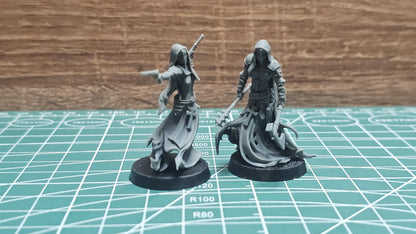 3D Printed miniature: Wraith Pilgrims - Nuns by Crab Miniatures - Trench Crusade compatible - Trench ghosts