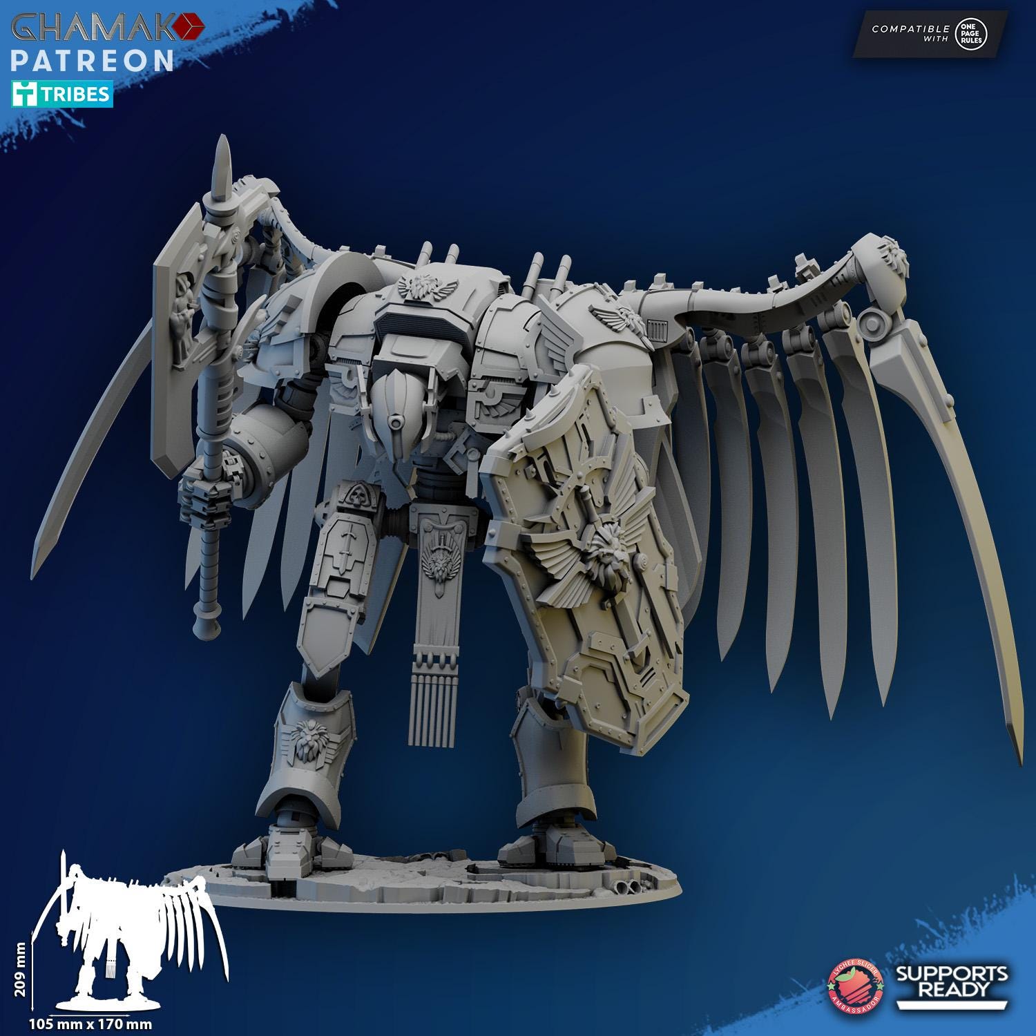 Angelic Titan | Ghamak | Wargaming | 3D printed miniature | OPR compatible