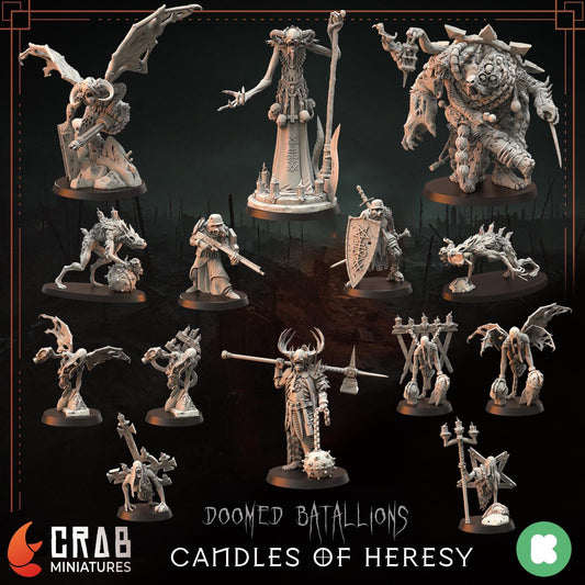 3D Printed miniature: Candle of Heresy - Core set by Crab Miniatures - Trench Crusade compatible - Black Grail