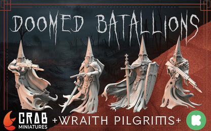 3D Printed miniature: Wraith Pilgrims full bundle by Crab Miniatures - Trench Crusade compatible - Trench ghosts