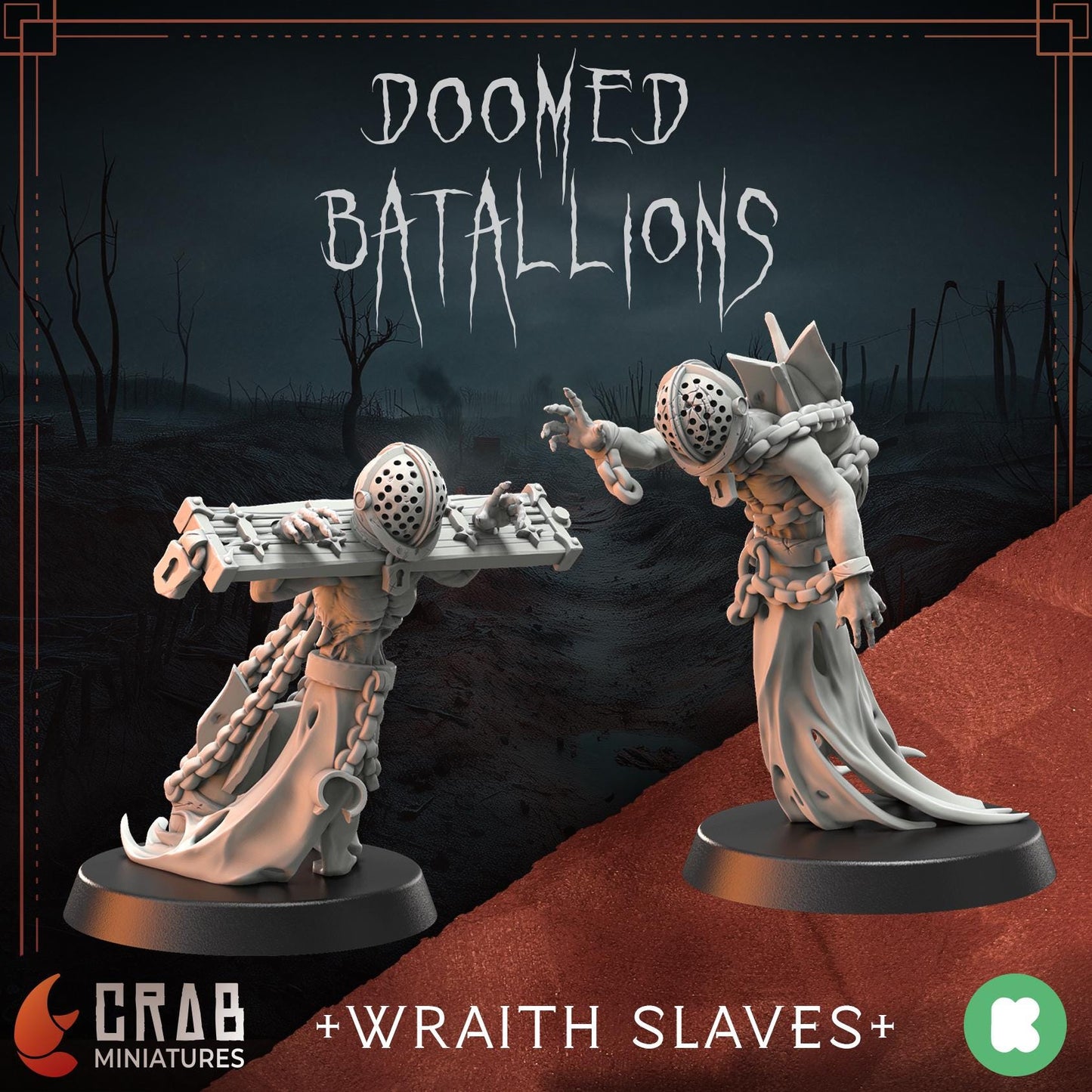 3D Printed miniature: Wraith Pilgrims full bundle by Crab Miniatures - Trench Crusade compatible - Trench ghosts