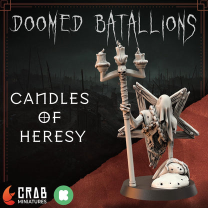 3D Printed miniature: Candle of Heresy - Slaves by Crab Miniatures - Trench Crusade compatible - Black Grail