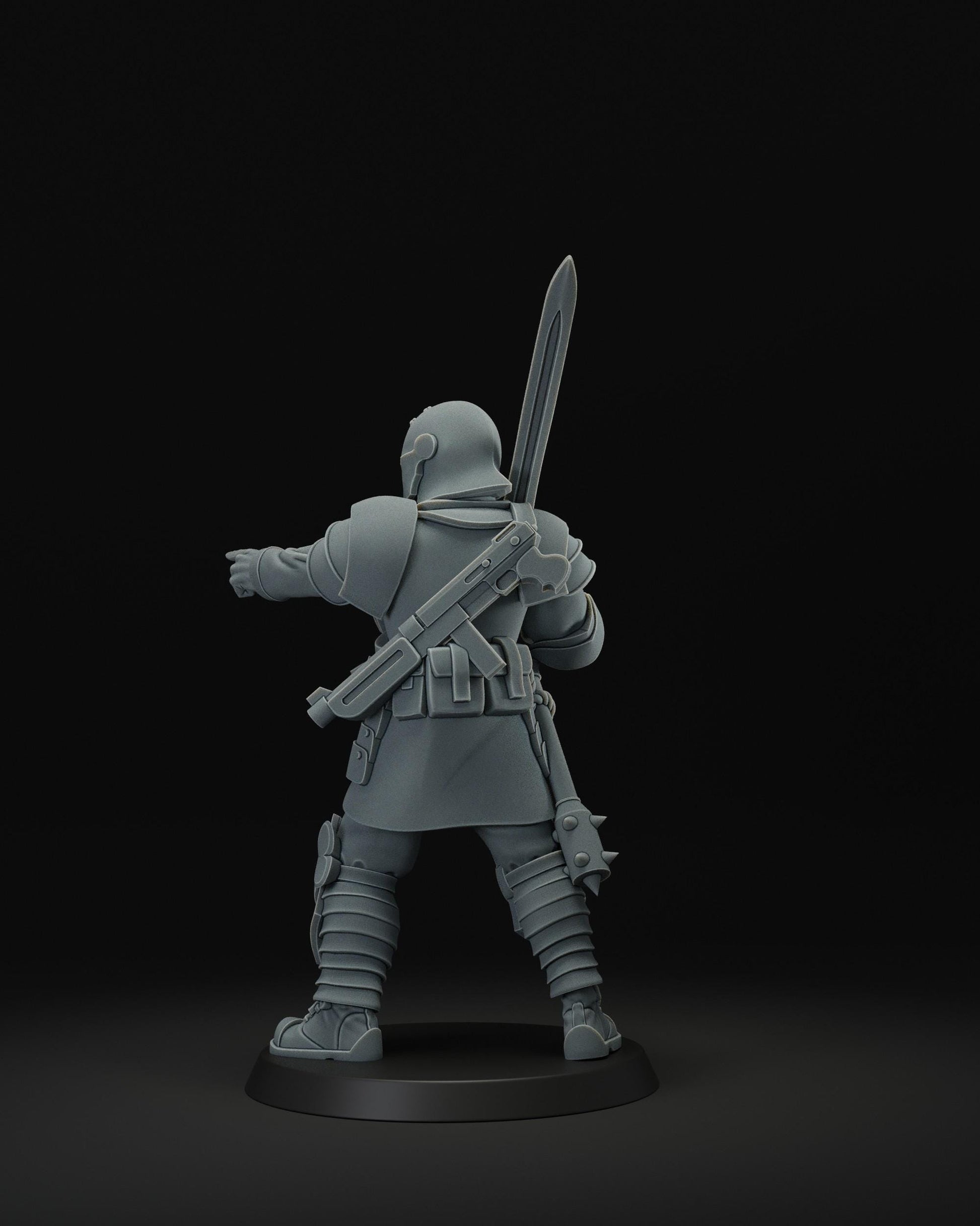 3d printed miniature: Trench Officer by JK Remo - Trench Crusade compatible - new antioch