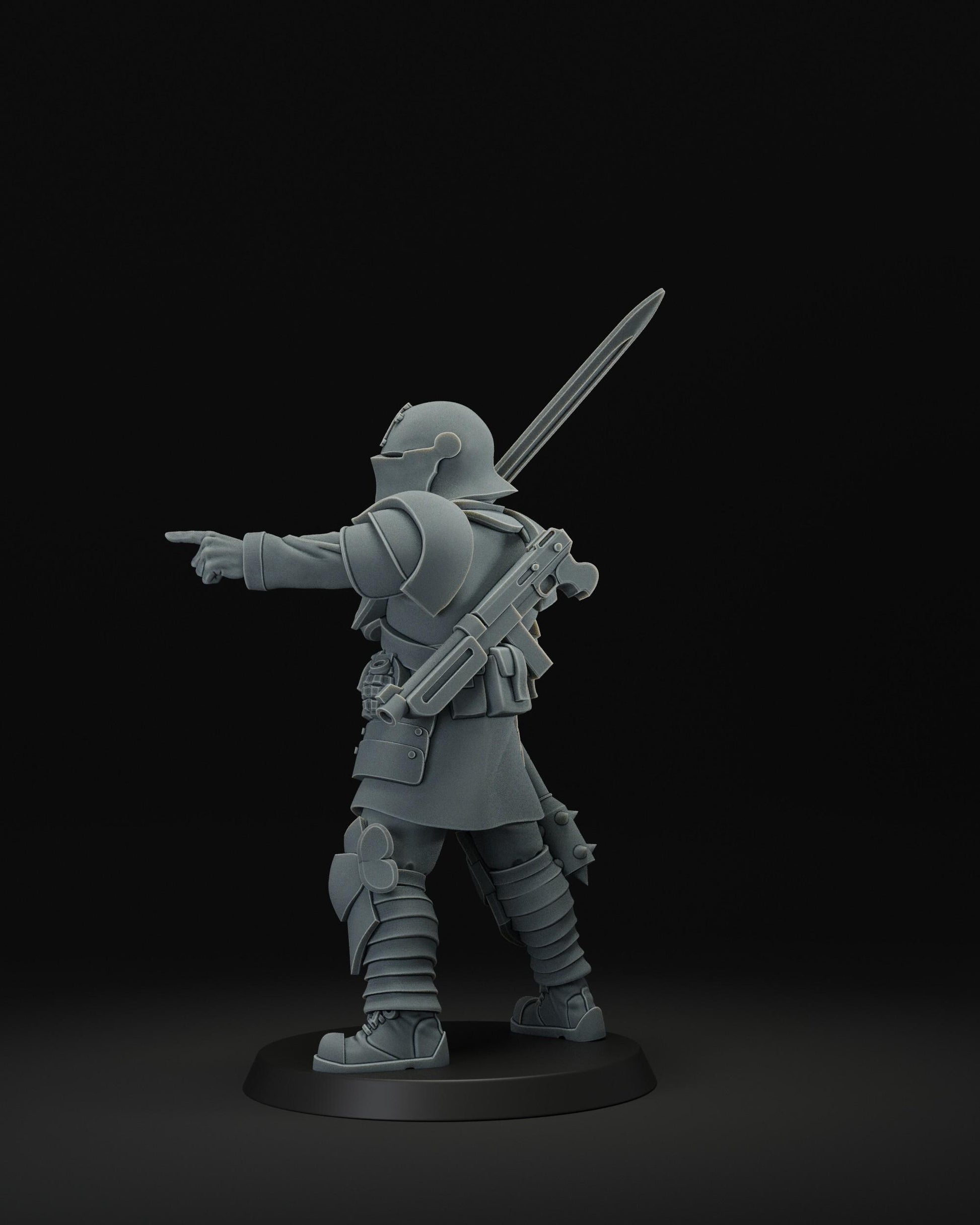 3d printed miniature: Trench Officer by JK Remo - Trench Crusade compatible - new antioch