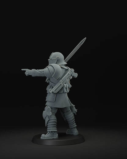 3d printed miniature: Trench Officer by JK Remo - Trench Crusade compatible - new antioch
