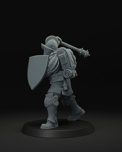 3d printed miniature: Papal Melee Trooper by JK Remo - Trench Crusade compatible - new antioch