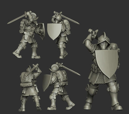 3d printed miniature: Papal Melee Trooper by JK Remo - Trench Crusade compatible - new antioch