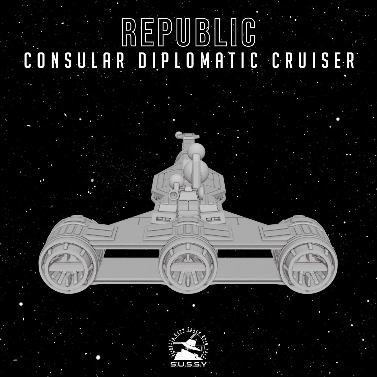 Consular-class Charger C70 Cruiser - 3D printed SW Armada proxy