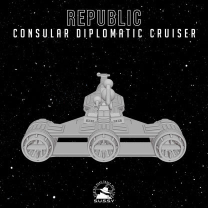 Consular-class Charger C70 Cruiser - 3D printed SW Armada proxy