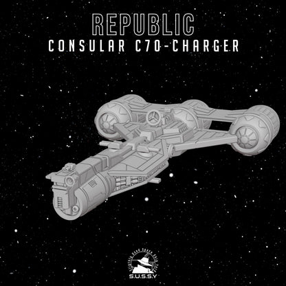 Consular-class Charger C70 Cruiser - 3D printed SW Armada proxy