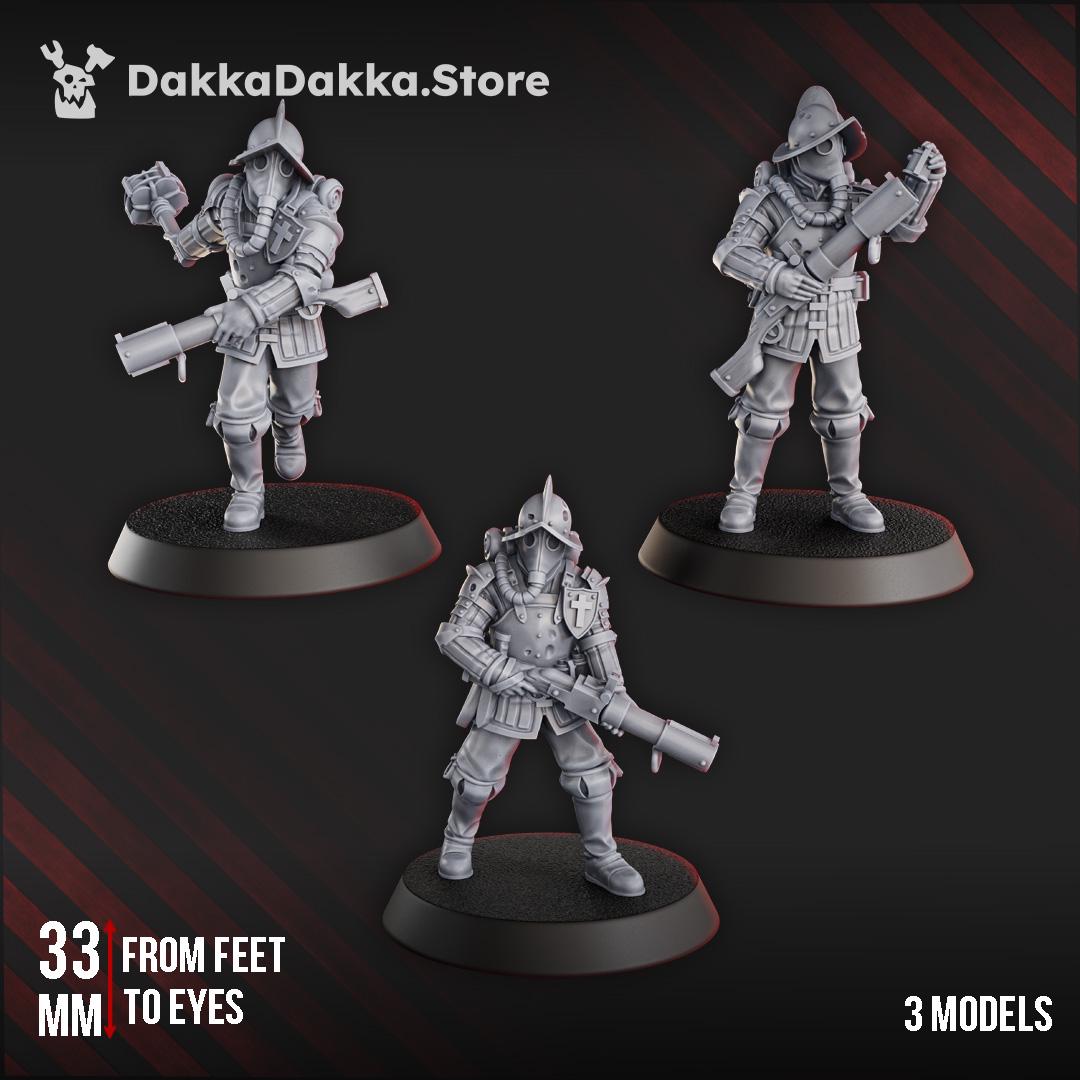 Torquemada's Inquisition warband - 3D printed Trench Crusade compatible miniature, KaiTech design