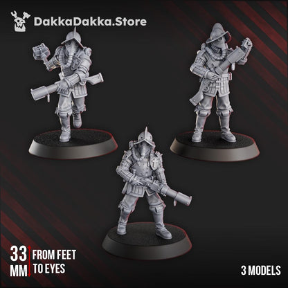 Torquemada's Inquisition warband - 3D printed Trench Crusade compatible miniature, KaiTech design