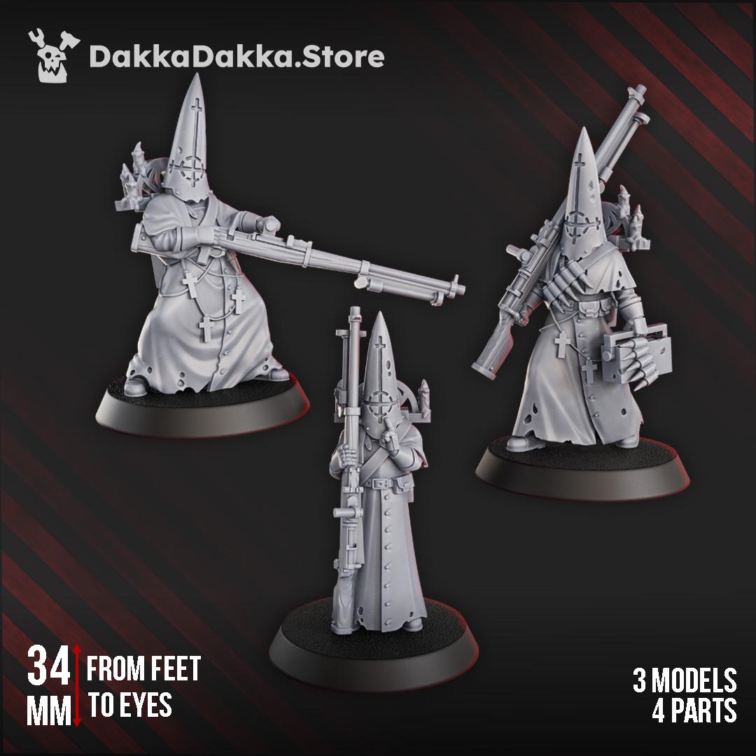 Torquemada's Inquisition warband - 3D printed Trench Crusade compatible miniature, KaiTech design