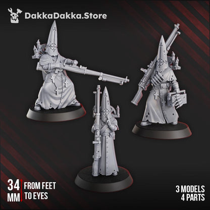 Torquemada's Inquisition warband - 3D printed Trench Crusade compatible miniature, KaiTech design