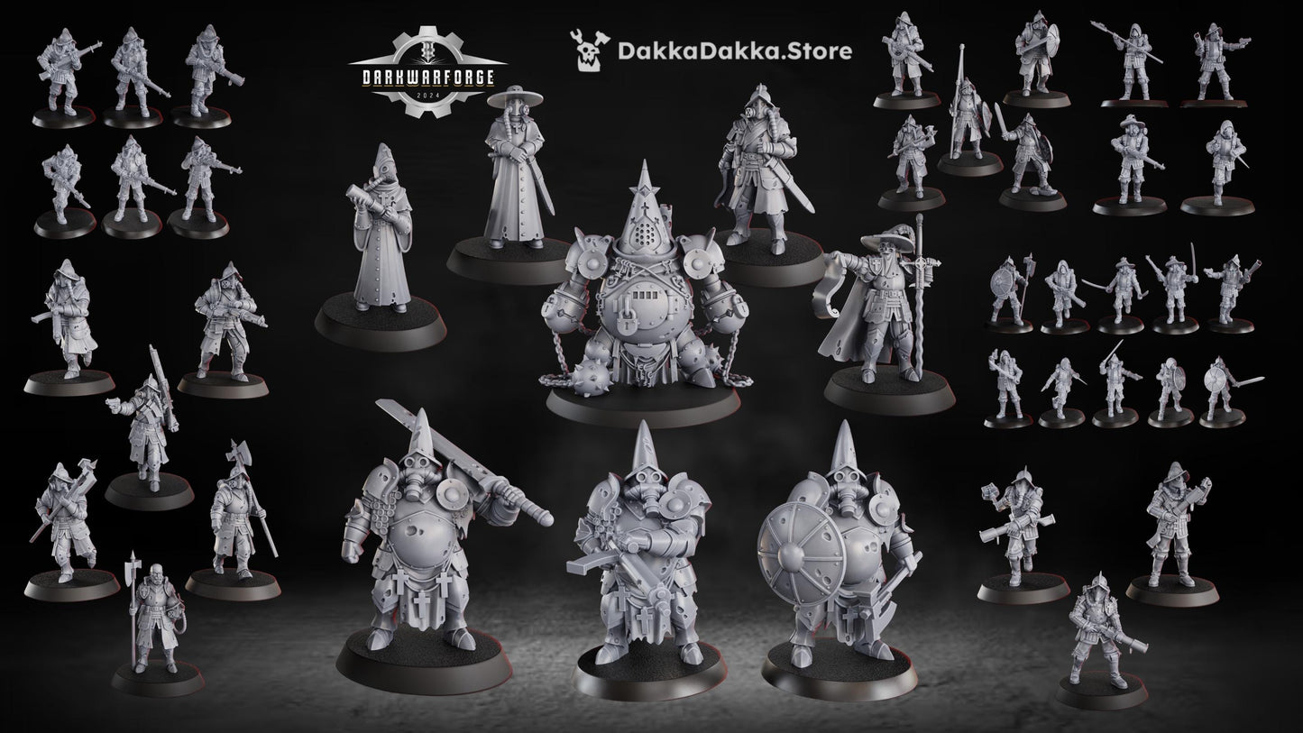 Torquemada's Inquisition warband - 3D printed Trench Crusade compatible miniature, KaiTech design
