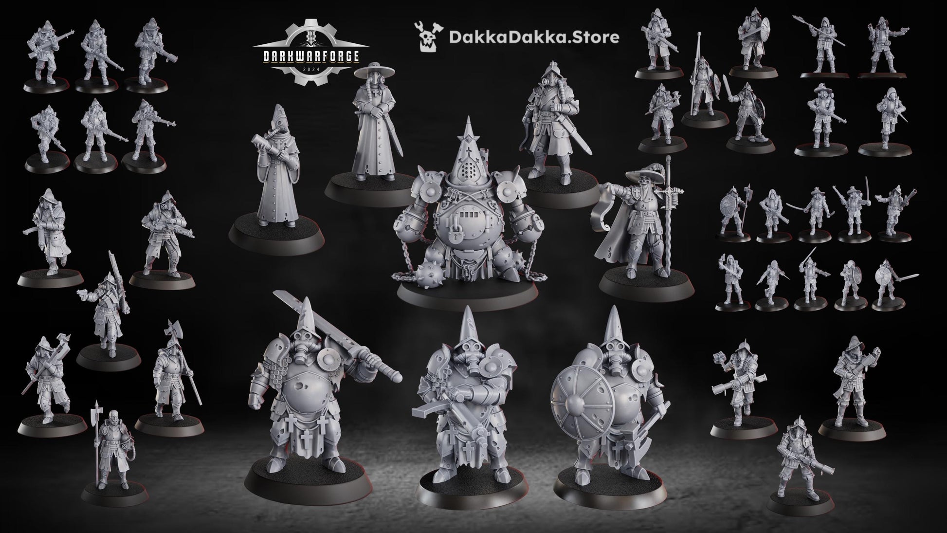 Torquemada's Inquisition warband - 3D printed Trench Crusade compatible miniature, KaiTech design