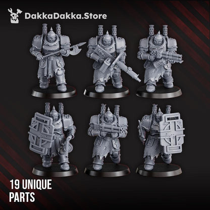 Heavy Bogatyr Squad by DakkaDakka - 3D printed Trench Crusade compatible miniature