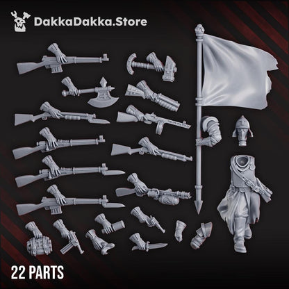 Choragiew Bearer by DakkaDakka - 3D printed Trench Crusade compatible miniature