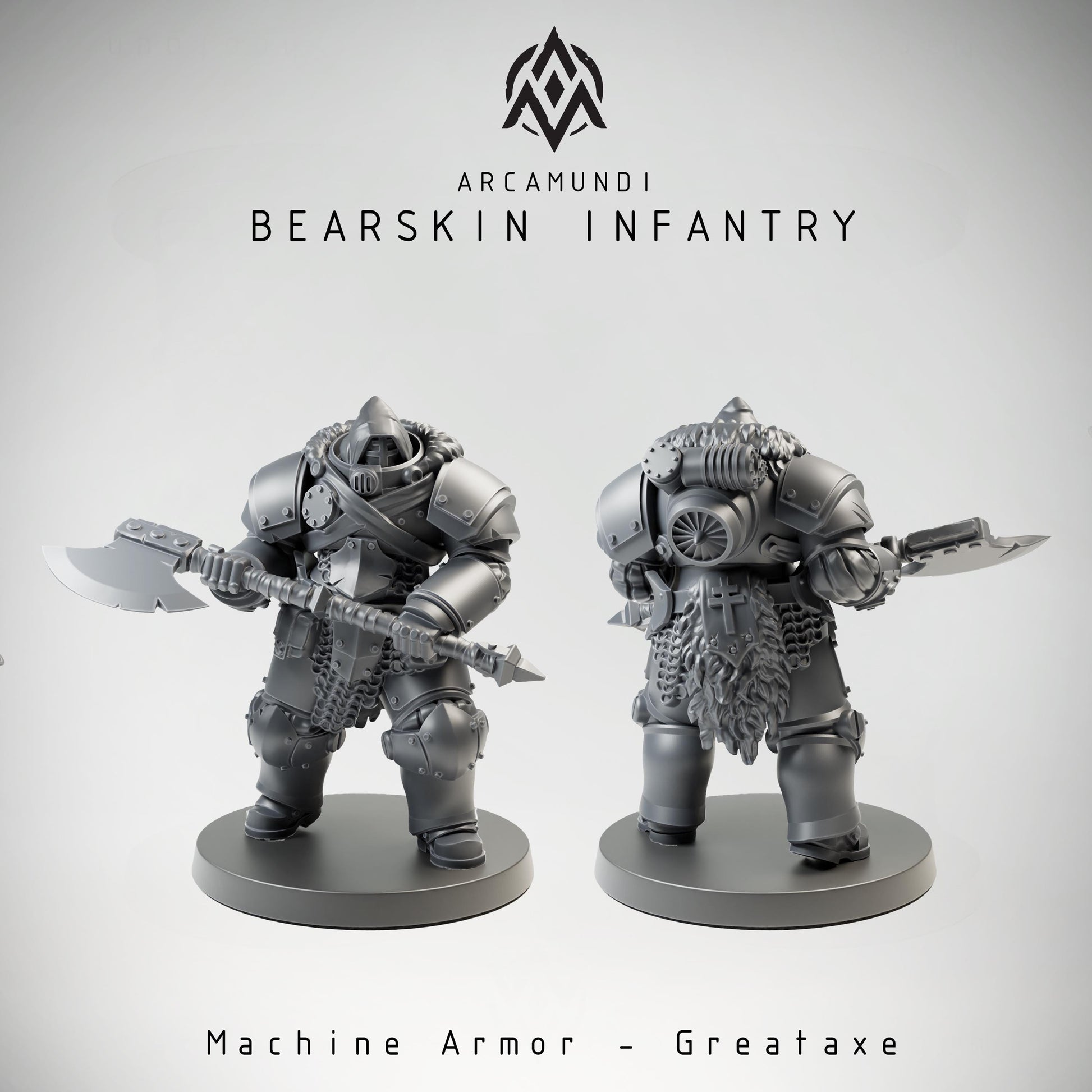 Bearskin Heavy Infantry - Greataxe by Arcamundi - 3D printed Trench Crusade compatible miniature