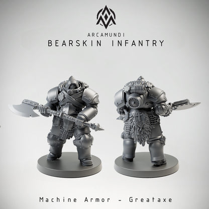 Bearskin Heavy Infantry - Greataxe by Arcamundi - 3D printed Trench Crusade compatible miniature