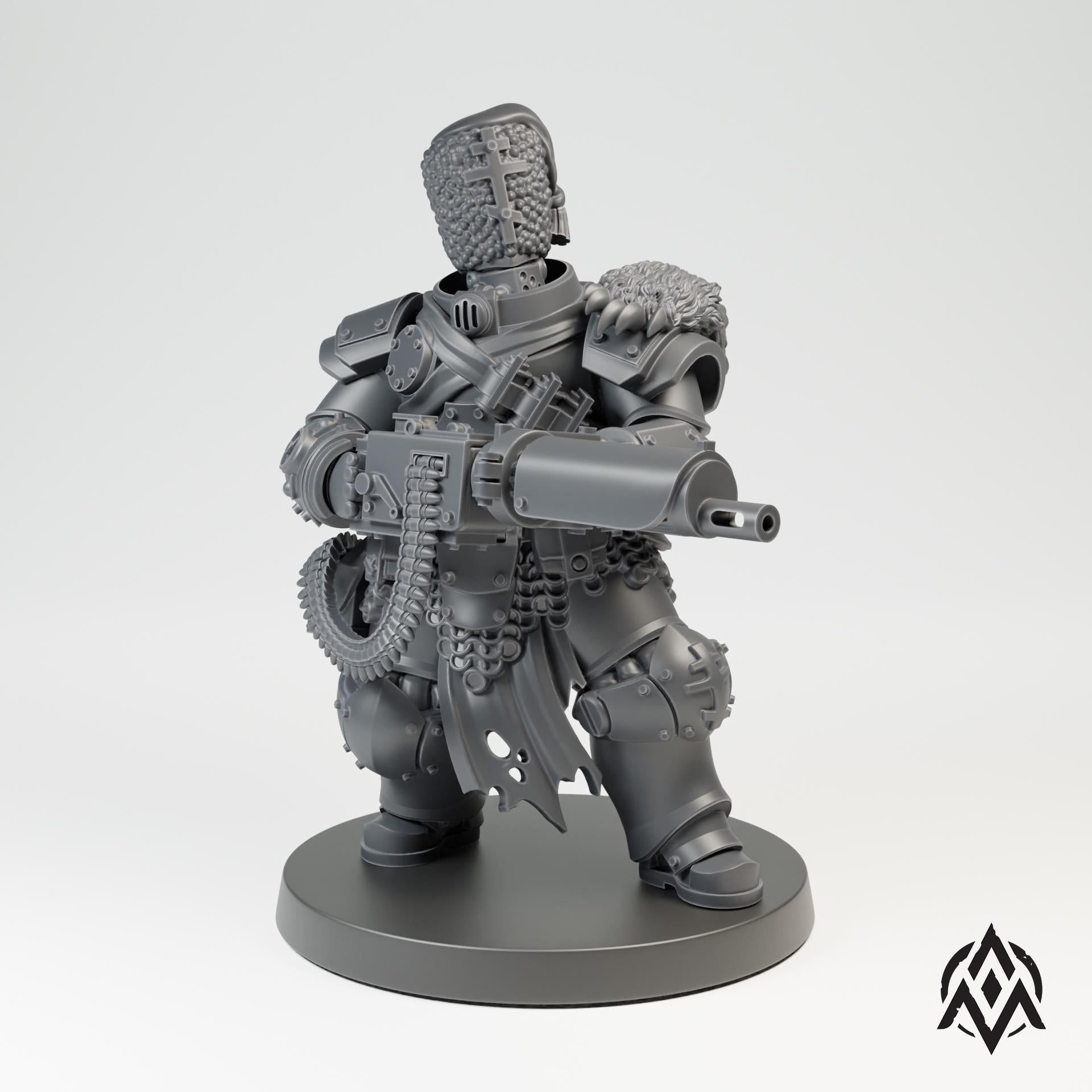 Bearskin Heavy Infantry - Machinegun by Arcamundi - 3D printed Trench Crusade compatible miniature