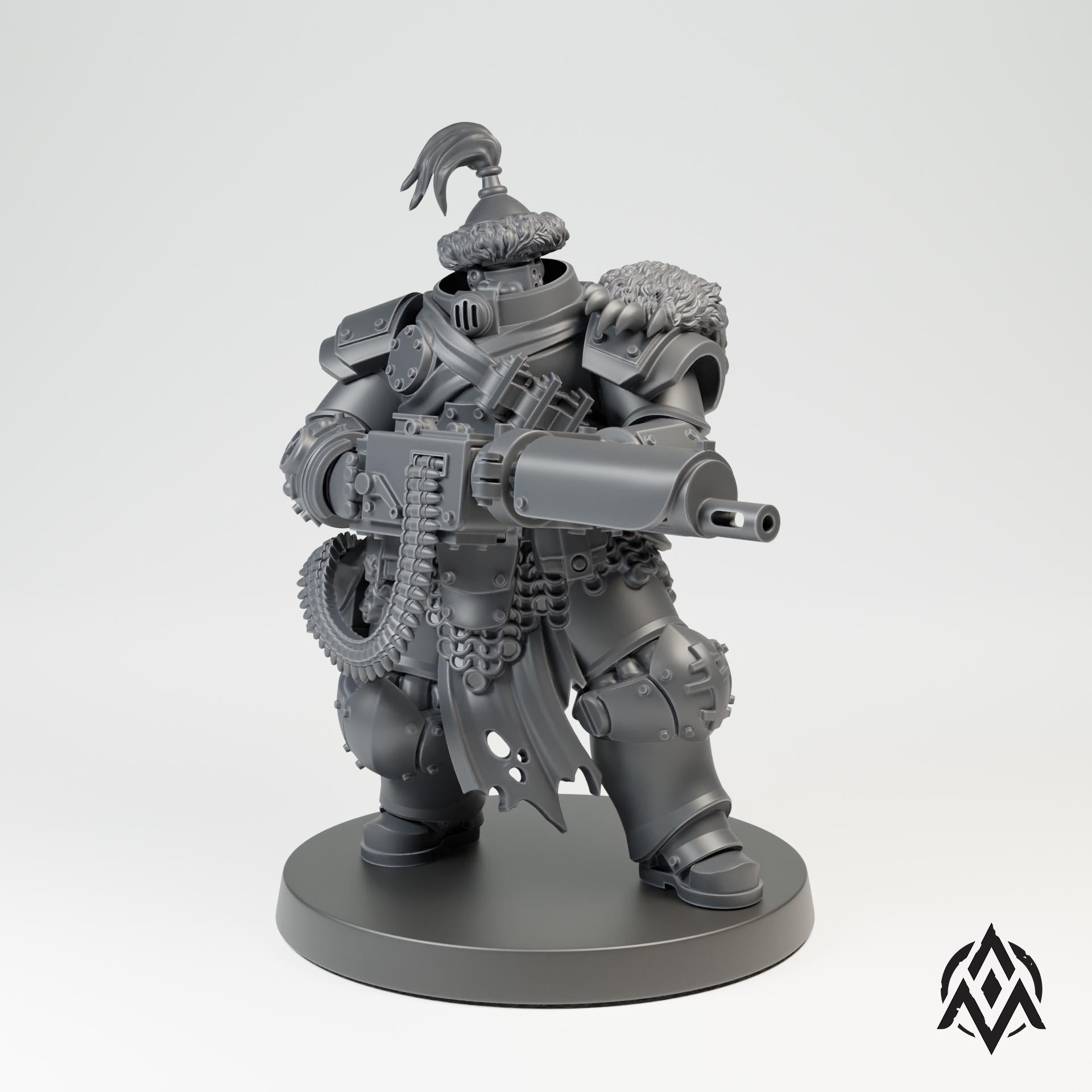 Bearskin Heavy Infantry - Machinegun by Arcamundi - 3D printed Trench Crusade compatible miniature