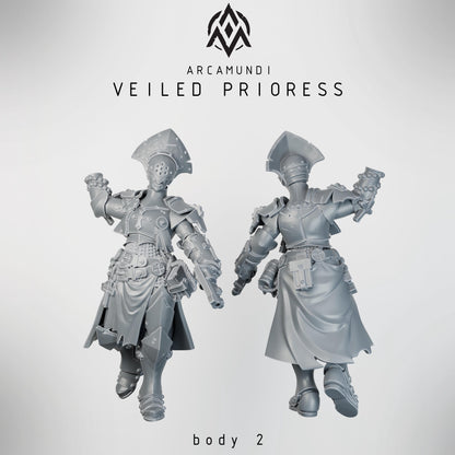 Sister of the Crown - Veiled Prioress by Arcamundi - 3D printed Trench Crusade compatible miniature